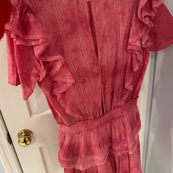LoveShackFancy Pink Ruffle Mini Dress - Picture 2 of 3